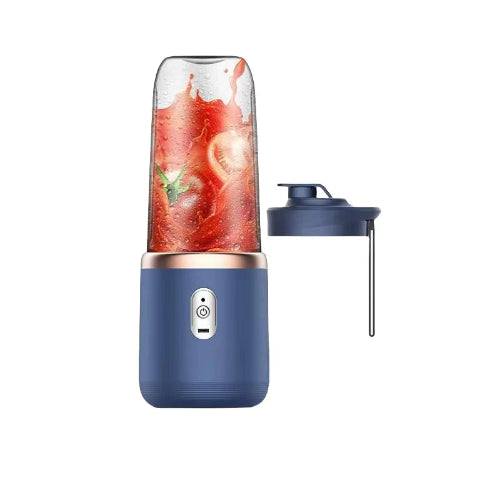 6 Blade USB Rechargeable Portable Juicer Blue One cup