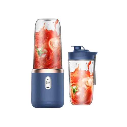 6 Blade USB Rechargeable Portable Juicer Blue with 2 cups