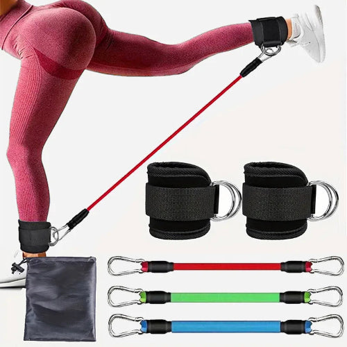 3 Resistant Bands (10, 20, 30LBS)
1 Pair of Buckles
Travel Pouch