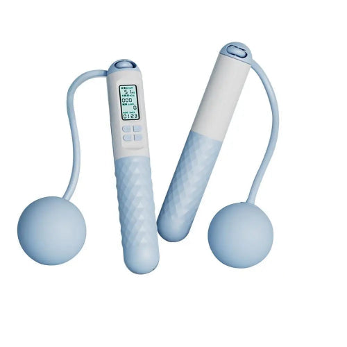 Ropeless Skipping Rope with Backlit LCD Counter BLUE/WHITE