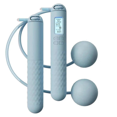 Ropeless Skipping Rope with Backlit LCD Counter BLUE
