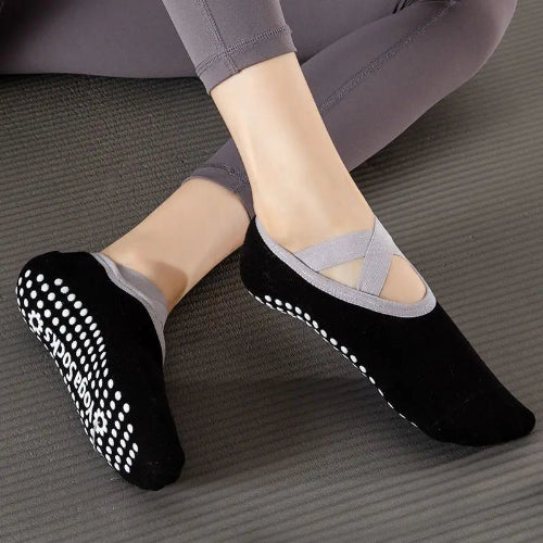 Women Yoga Socks Anti Slip BLACK