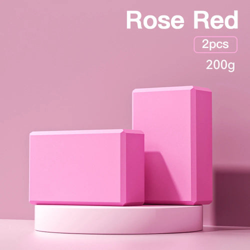 2 PCS High-Density EVA Foam Yoga Blocks ROSE RED