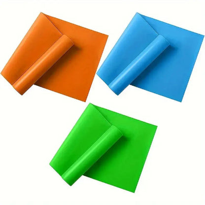 Set includes a orange, blue and green bands