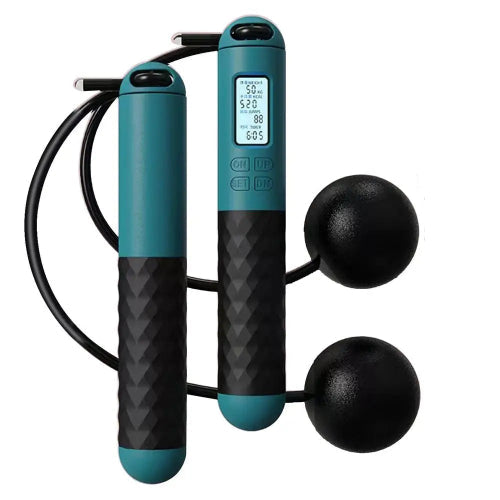 Ropeless Skipping Rope with Backlit LCD Counter GREEN/BLACK