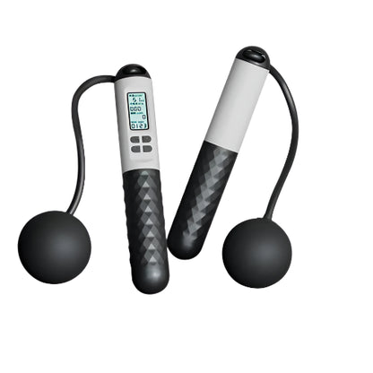 Ropeless Skipping Rope with Backlit LCD Counter BLACK/WHITE