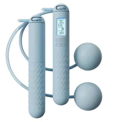 Ropeless Skipping Rope with Backlit LCD Counter BLUE