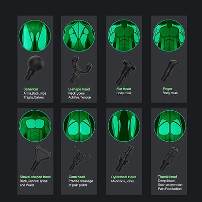Deep Tissue Massage Gun 8 adaptors