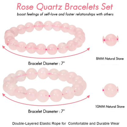 Rose quartz bracelet set