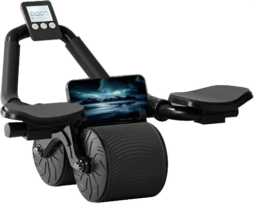 Automatic Rebound Ab Roller Black with Counter