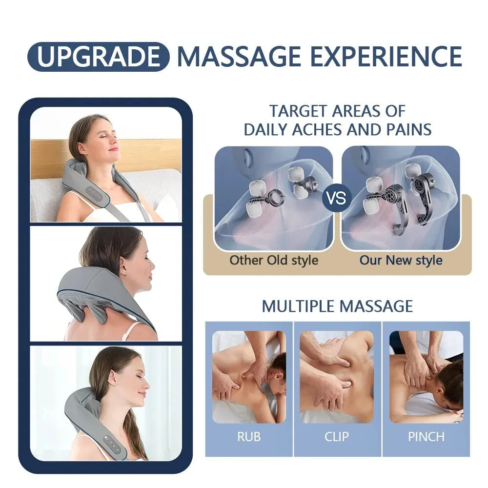 Foreverlily Neck And Shoulders Massager rub clip pinch