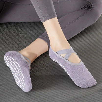 Women Yoga Socks Anti Slip GREY
