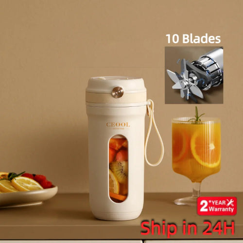 Powerful Performance: 10 stainless steel blades for efficient blending and crushing ice.